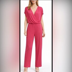 Trina Turk drape front jewel pink Jumpsuit